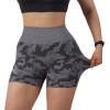 imageSUUKSESS Women Seamless Booty Shorts Butt Lifting High Waisted Workout Shorts3 Camo Black