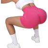 imageSUUKSESS Women Seamless Booty Shorts Butt Lifting High Waisted Workout Shorts3 Cherry Pink