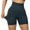 imageSUUKSESS Women Seamless Booty Shorts Butt Lifting High Waisted Workout Shorts3 Deep Green