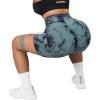 imageSUUKSESS Women Seamless Booty Shorts Butt Lifting High Waisted Workout Shorts3 Deep Green Tie Dye