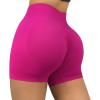 imageSUUKSESS Women Seamless Booty Shorts Butt Lifting High Waisted Workout Shorts3 Hot Pink