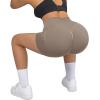 imageSUUKSESS Women Seamless Booty Shorts Butt Lifting High Waisted Workout Shorts3 Khaki