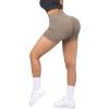 imageSUUKSESS Women Seamless Booty Shorts Butt Lifting High Waisted Workout Shorts3 Khaki