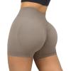 imageSUUKSESS Women Seamless Booty Shorts Butt Lifting High Waisted Workout Shorts3 Khaki