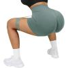 imageSUUKSESS Women Seamless Booty Shorts Butt Lifting High Waisted Workout Shorts3 Light Green