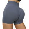 imageSUUKSESS Women Seamless Booty Shorts Butt Lifting High Waisted Workout Shorts3 Navy Blue