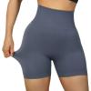 imageSUUKSESS Women Seamless Booty Shorts Butt Lifting High Waisted Workout Shorts3 Navy Blue