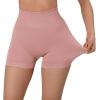 imageSUUKSESS Women Seamless Booty Shorts Butt Lifting High Waisted Workout Shorts3 Pink