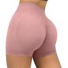 imageSUUKSESS Women Seamless Booty Shorts Butt Lifting High Waisted Workout Shorts3 Pink