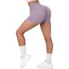 imageSUUKSESS Women Seamless Booty Shorts Butt Lifting High Waisted Workout Shorts3 Purple