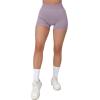 imageSUUKSESS Women Seamless Booty Shorts Butt Lifting High Waisted Workout Shorts3 Purple