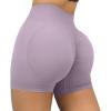 imageSUUKSESS Women Seamless Booty Shorts Butt Lifting High Waisted Workout Shorts3 Purple