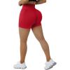 imageSUUKSESS Women Seamless Booty Shorts Butt Lifting High Waisted Workout Shorts3 Red