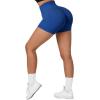 imageSUUKSESS Women Seamless Booty Shorts Butt Lifting High Waisted Workout Shorts3 Royal Blue