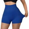 imageSUUKSESS Women Seamless Booty Shorts Butt Lifting High Waisted Workout Shorts3 Royal Blue