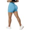 imageSUUKSESS Women Seamless Booty Shorts Butt Lifting High Waisted Workout Shorts3 Sky Blue