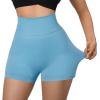 imageSUUKSESS Women Seamless Booty Shorts Butt Lifting High Waisted Workout Shorts3 Sky Blue