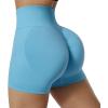 imageSUUKSESS Women Seamless Booty Shorts Butt Lifting High Waisted Workout Shorts3 Sky Blue