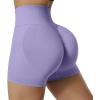 imageSUUKSESS Women Seamless Booty Shorts Butt Lifting High Waisted Workout Shorts3 Violet
