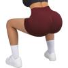 imageSUUKSESS Women Seamless Booty Shorts Butt Lifting High Waisted Workout Shorts3 Wine Red
