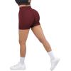 imageSUUKSESS Women Seamless Booty Shorts Butt Lifting High Waisted Workout Shorts3 Wine Red