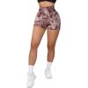 imageSUUKSESS Women Seamless Booty Shorts Butt Lifting High Waisted Workout Shorts3 Wine Red Tie Dye