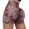imageSUUKSESS Women Seamless Booty Shorts Butt Lifting High Waisted Workout Shorts3 Wine Red Tie Dye