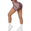 imageSUUKSESS Women Seamless Booty Shorts Butt Lifting High Waisted Workout Shorts3 Wine Red Tie Dye