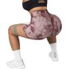 imageSUUKSESS Women Seamless Booty Shorts Butt Lifting High Waisted Workout Shorts3 Wine Red Tie Dye