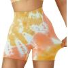 imageSUUKSESS Women Seamless Booty Shorts Butt Lifting High Waisted Workout Shorts3 Yellow Tie Dye