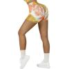 imageSUUKSESS Women Seamless Booty Shorts Butt Lifting High Waisted Workout Shorts3 Yellow Tie Dye