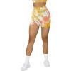 imageSUUKSESS Women Seamless Booty Shorts Butt Lifting High Waisted Workout Shorts3 Yellow Tie Dye
