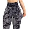 imageSUUKSESS Women Seamless Butt Lifting Leggings High Waisted Workout Yoga Pants1 Black Tie Dye