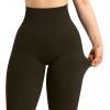 imageSUUKSESS Women Seamless Butt Lifting Leggings High Waisted Workout Yoga Pants1 Deep Brown