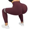 imageSUUKSESS Women Seamless Butt Lifting Leggings High Waisted Workout Yoga Pants1 Wine Red