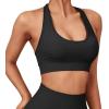 imageSUUKSESS Women Seamless Halter Sports Bra Open Back Padded Workout Crop Tank TopsBlack
