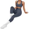 imageSUUKSESS Women Seamless Halter Sports Bra Open Back Padded Workout Crop Tank TopsBlue