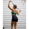 imageSUUKSESS Women Seamless Halter Sports Bra Open Back Padded Workout Crop Tank TopsDark Green