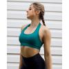 imageSUUKSESS Women Seamless Halter Sports Bra Open Back Padded Workout Crop Tank TopsDark Green