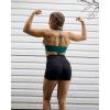 imageSUUKSESS Women Seamless Halter Sports Bra Open Back Padded Workout Crop Tank TopsDark Green