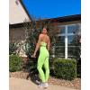 imageSUUKSESS Women Seamless Halter Sports Bra Open Back Padded Workout Crop Tank TopsGreen