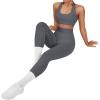 imageSUUKSESS Women Seamless Halter Sports Bra Open Back Padded Workout Crop Tank TopsGrey