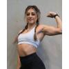 imageSUUKSESS Women Seamless Halter Sports Bra Open Back Padded Workout Crop Tank TopsLight Blue
