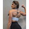imageSUUKSESS Women Seamless Halter Sports Bra Open Back Padded Workout Crop Tank TopsLight Blue