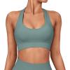 imageSUUKSESS Women Seamless Halter Sports Bra Open Back Padded Workout Crop Tank TopsLight Green