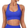 imageSUUKSESS Women Seamless Halter Sports Bra Open Back Padded Workout Crop Tank TopsRoyal Blue