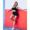 imageSUUKSESS Women Seamless Ribbed Workout Set Backless Sports Bra Booty Biker ShortBlack