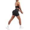 imageSUUKSESS Women Seamless Ribbed Workout Set Backless Sports Bra Booty Biker ShortBlack