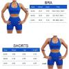 imageSUUKSESS Women Seamless Ribbed Workout Set Backless Sports Bra Booty Biker ShortDark Green