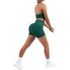 imageSUUKSESS Women Seamless Ribbed Workout Set Backless Sports Bra Booty Biker ShortDark Green